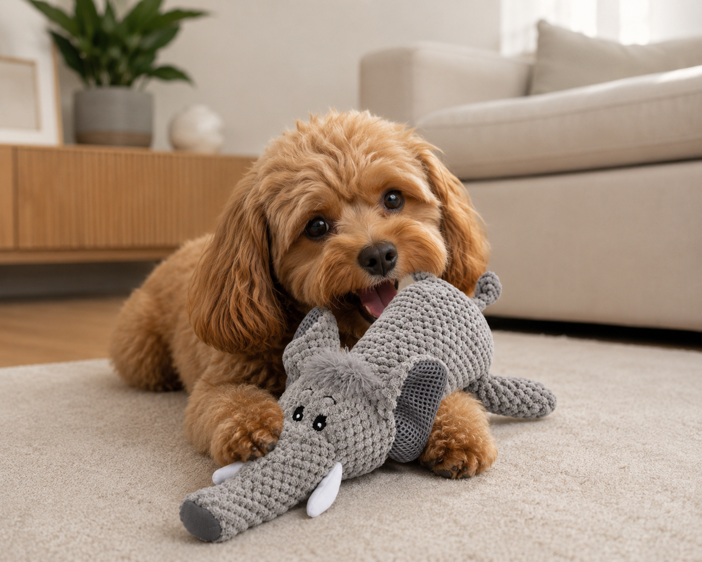🐘 ElephantBuddy™ – Peluche Éléphant Douce pour Chien 🩶🐾