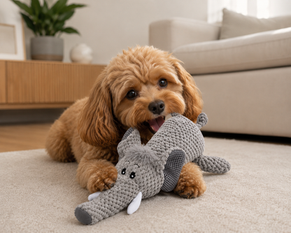 🐘 ElephantBuddy™ – Peluche Éléphant Douce pour Chien 🩶🐾