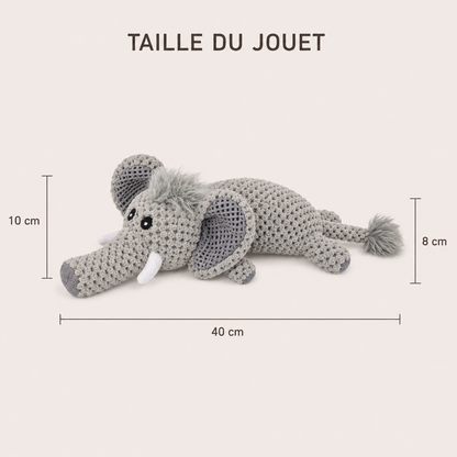 🐘 ElephantBuddy™ – Peluche Éléphant Douce pour Chien 🩶🐾