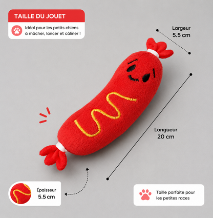 🌭 HotDog Buddy™ – Peluche Drôle et Réconfortante pour Chien 🐶❤️