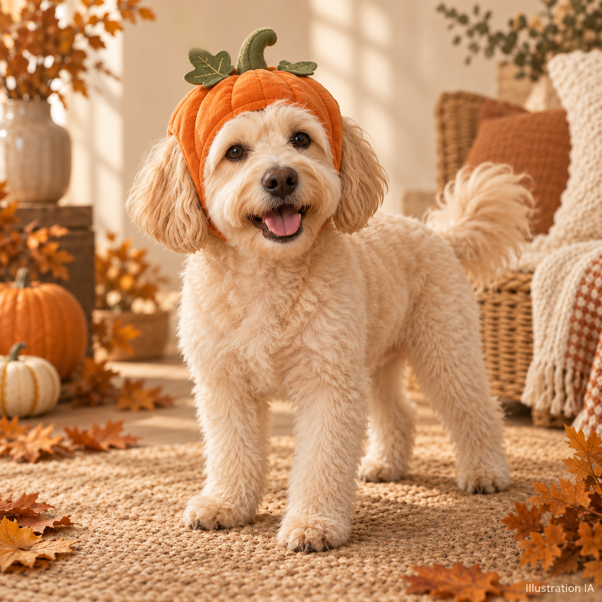 Illustration IA — PumpkinHat, vue portée ; modèle fournisseur à confirmer