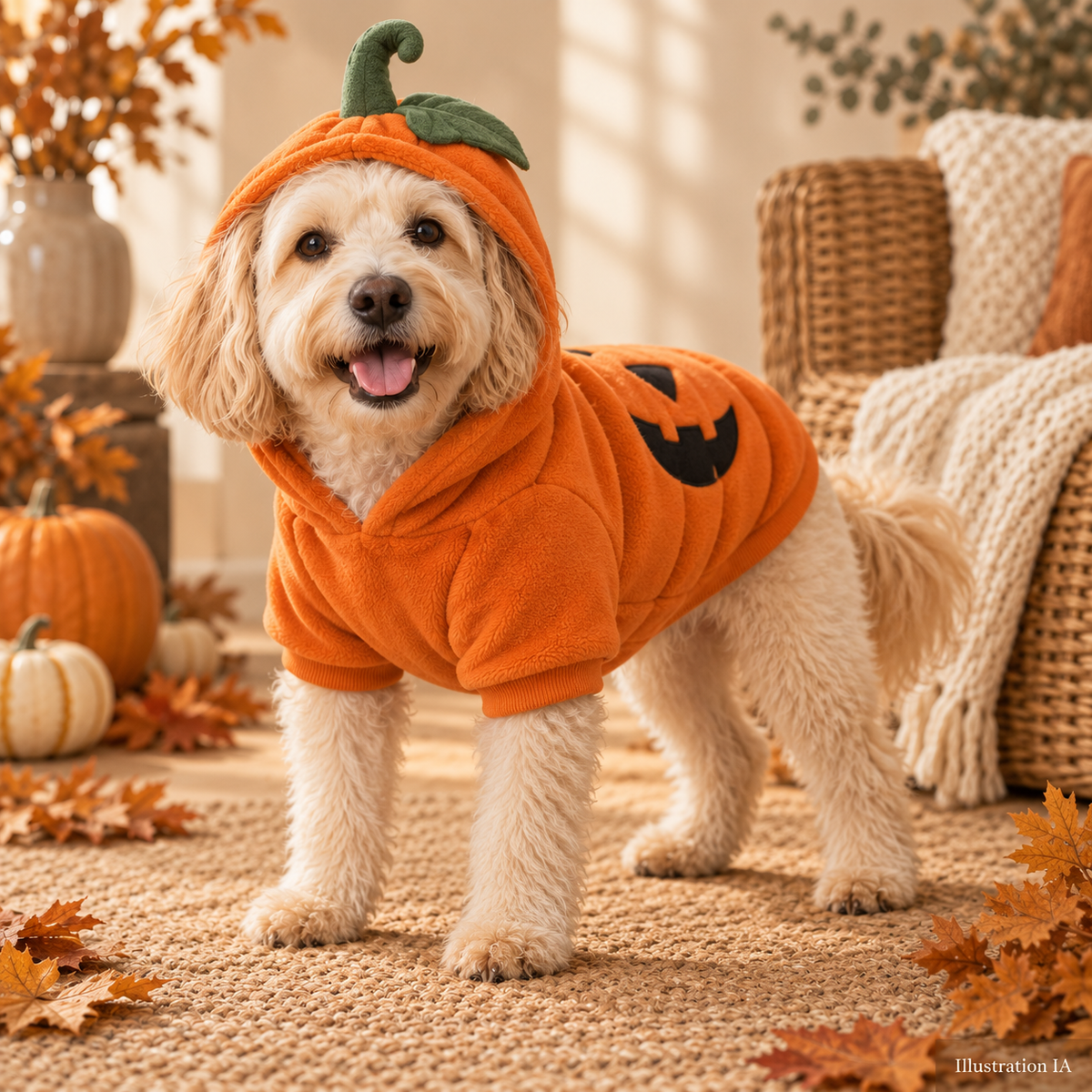 Illustration IA — PumpkinWouf, vue portée ; modèle fournisseur à confirmer