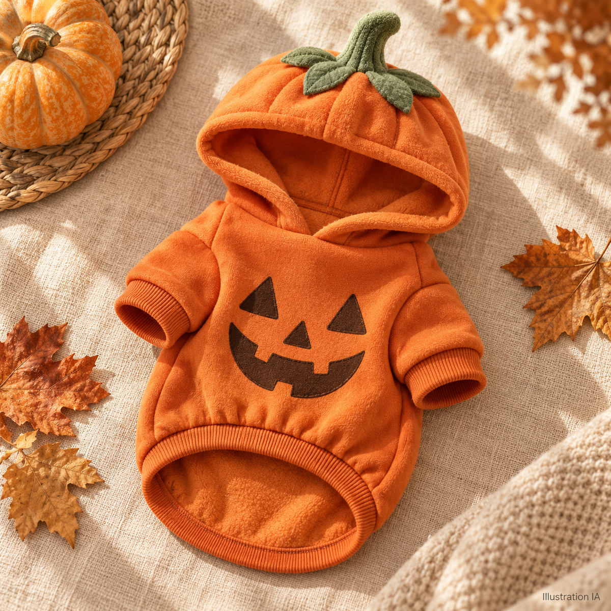 Illustration IA — PumpkinWouf, vue détail ; modèle fournisseur à confirmer